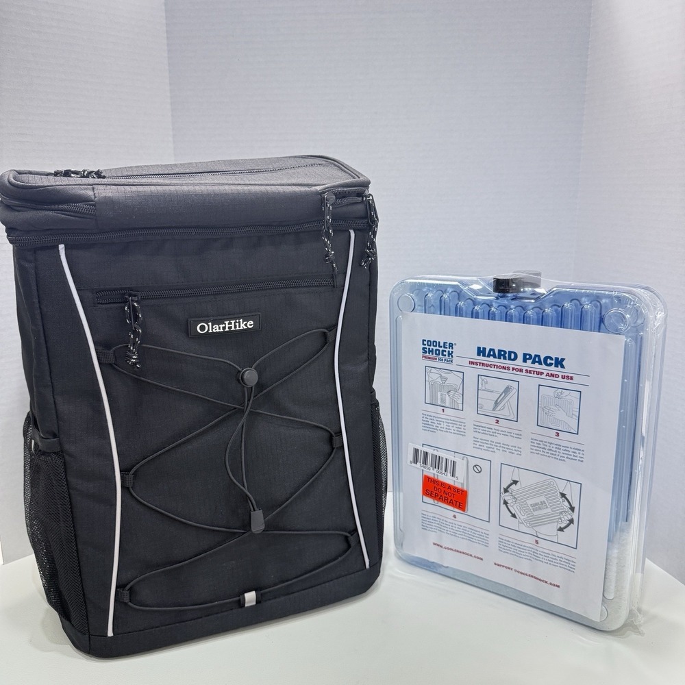 OlarHike Cooler Bag Insulated Backpack Black 22L Outdoors Hiking Beach‎ Camping